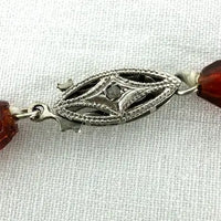 Antique Faceted Baltic Amber Necklace with 14k Gold Clasp