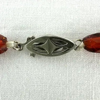 Antique Faceted Baltic Amber Necklace with 14k Gold Clasp