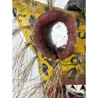 Antique Folk Art Guerrero Leather Tiger Ceremonial Mask