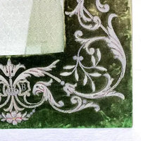 Antique French Embroidered Velvet Picture Frame