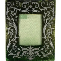Antique French Embroidered Velvet Picture Frame
