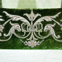Antique French Embroidered Velvet Picture Frame