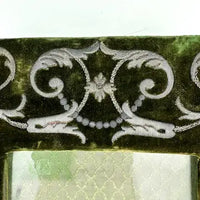 Antique French Embroidered Velvet Picture Frame