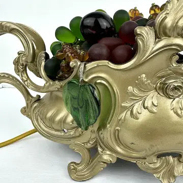 Antique French Lighted Fruit Centerpiece Jardiniere by Orfevrerie Dilecta