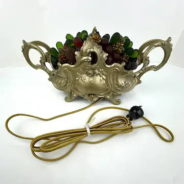Antique French Lighted Fruit Centerpiece Jardiniere by Orfevrerie Dilecta