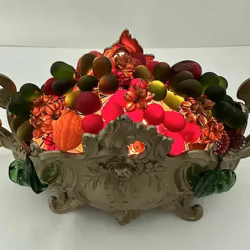 Antique French Lighted Fruit Centerpiece Jardiniere by Orfevrerie Dilecta