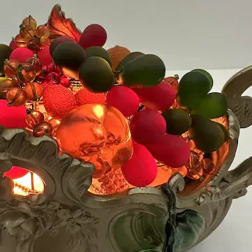 Antique French Lighted Fruit Centerpiece Jardiniere by Orfevrerie Dilecta