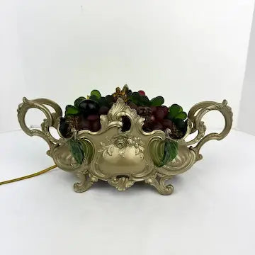 Antique French Lighted Fruit Centerpiece Jardiniere by Orfevrerie Dilecta
