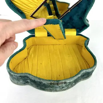 Antique French Velvet Celluloid Sewing Box