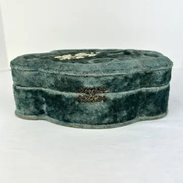 Antique French Velvet Celluloid Sewing Box