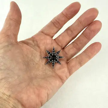 Antique Gold Filled Garnet Star Brooch