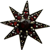 Antique Gold Filled Garnet Star Brooch