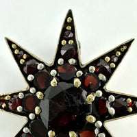 Antique Gold Filled Garnet Star Brooch
