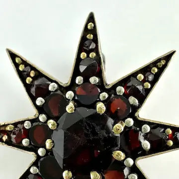 Antique Gold Filled Garnet Star Brooch