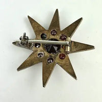 Antique Gold Filled Garnet Star Brooch