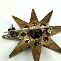 Antique Gold Filled Garnet Star Brooch