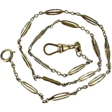 Antique Gold Filled Specialty Link Watch Chain