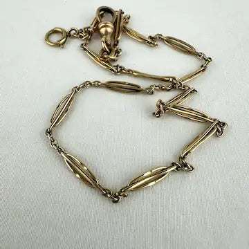 Antique Gold Filled Specialty Link Watch Chain