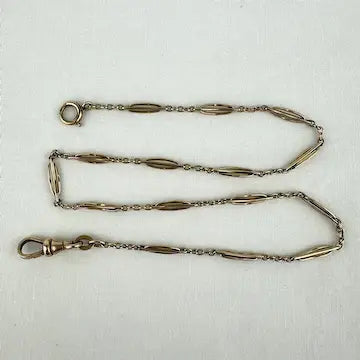 Antique Gold Filled Specialty Link Watch Chain
