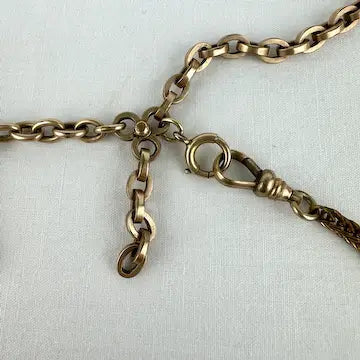 Antique Gold Filled Watch Fob Chain with T Bar