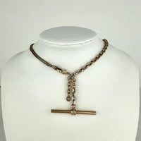Antique Gold Filled Watch Fob Chain with T Bar