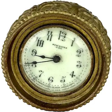 Antique New Haven Gold Gilt Alarm Clock