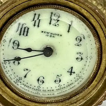 Antique New Haven Gold Gilt Alarm Clock