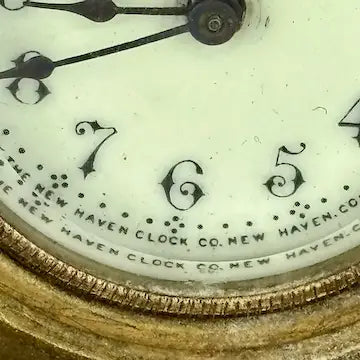Antique New Haven Gold Gilt Alarm Clock