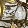 Antique Italian Gilt Floral Sconce with Hand Blown Glass Container