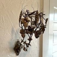 Antique Italian Gilt Floral Sconce with Hand Blown Glass Container