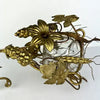 Antique Italian Gilt Floral Sconce with Hand Blown Glass Container