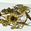 Antique Italian Gilt Floral Sconce with Hand Blown Glass Container