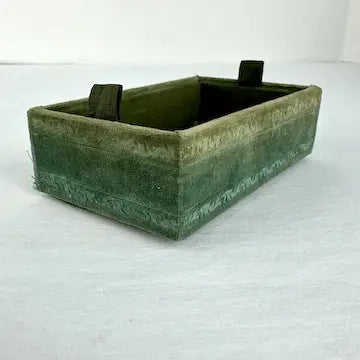 Antique Italian Velvet Sewing or Jewelry Box with Locking Key