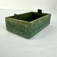 Antique Italian Velvet Sewing or Jewelry Box with Locking Key