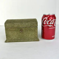 Antique Italian Velvet Sewing or Jewelry Box with Locking Key