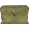 Antique Italian Velvet Sewing or Jewelry Box with Locking Key
