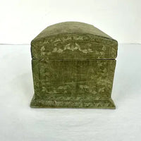 Antique Italian Velvet Sewing or Jewelry Box with Locking Key
