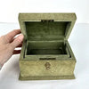 Antique Italian Velvet Sewing or Jewelry Box with Locking Key