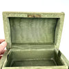 Antique Italian Velvet Sewing or Jewelry Box with Locking Key