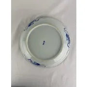 Antique Japanese Blue and White Mill Children serving Bowl