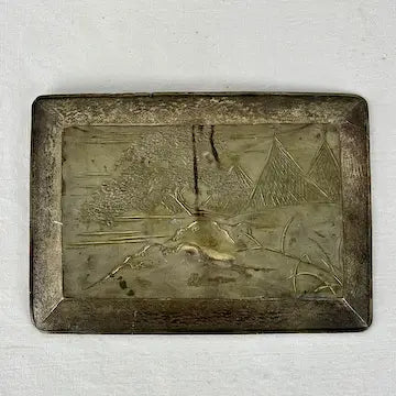 Antique Japanese Meiji Period Spelter Calling Card Tray