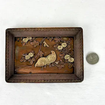 Antique Japanese Meiji Period Spelter Calling Card Tray