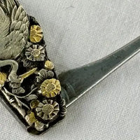 Antique Japanese Mixed Metal Shakudo Button Hook
