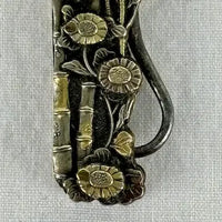 Antique Japanese Mixed Metal Shakudo Button Hook