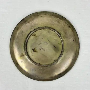Antique Japanese Spelter Round Calling Card Tray