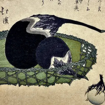 Antique Japanese Surimono Woodblock Print by Totoya Hokkei