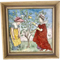 Antique Josiah Wedgewood &Sons Framed Illustrated Nursery Rhyme Ceramic Tile