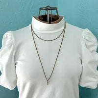 Antique Long Rose Gold Filled Watch Chain Necklace