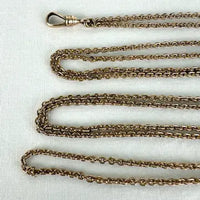 Antique Long Rose Gold Filled Watch Chain Necklace