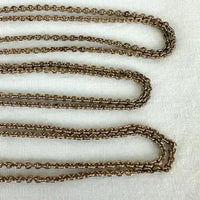 Antique Long Rose Gold Filled Watch Chain Necklace
